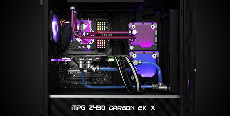 MSI proposera aussi une carte mère MPG Z490 Gaming Pro Carbon EK X